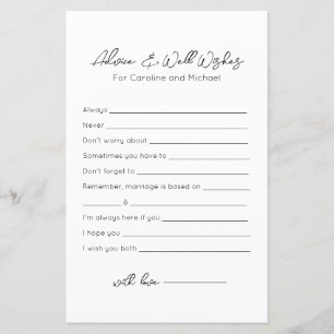 Advies en Well Wishes - Vrijgezellenfeest Game