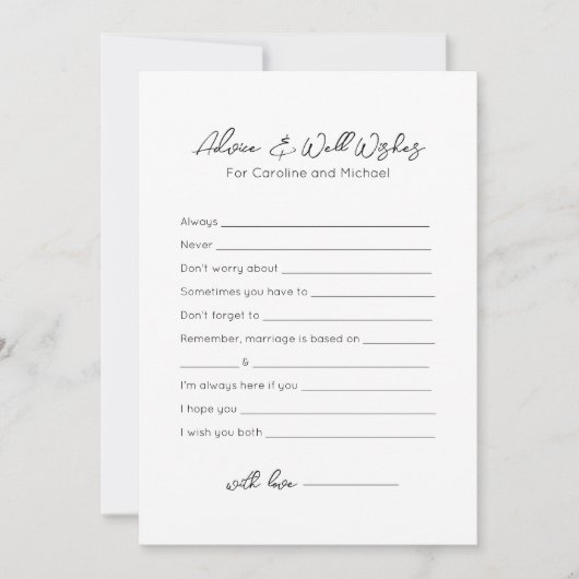 Advies en Well Wishes - Vrijgezellenfeest Game Feestdagenkaart (Voorkant)