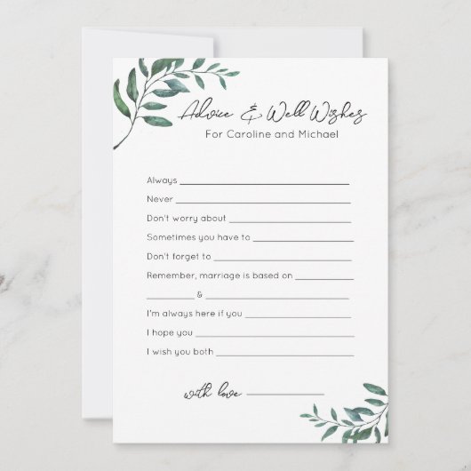 Advies en Well Wishes - Vrijgezellenfeest Game Feestdagenkaart (Voorkant)