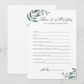 Advies en Well Wishes - Vrijgezellenfeest Game Feestdagenkaart (Voorkant / Achterkant)