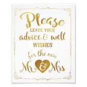 advies en welwillendheid voor bruiloft foto afdruk (Voorkant)