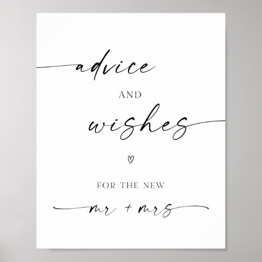 Advies en wens voor de heer & Mrs Wedding Poster (Voorkant)