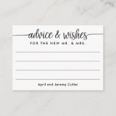 Advies en wens voor de nieuwe heer & Mrs Lined Informatiekaartje (Voorkant)