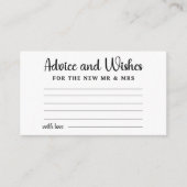 Advies en Wens voor Paar bruiloft Vrijgezellenfees Informatiekaartje (Voorkant)