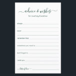 Advies en wensen<br><div class="desc">Deze eenvoudige, blauwgroen en witte, moderne, minimale, handgeschreven scriptadvies & wensbladen zijn perfect om vrijgezellenfeest, repetitief diner of trouwgasten te laten invullen voor het gelukkige paar. Mensen zullen graag de herinneringen krijgen - ze maken het zo makkelijk om liefhebbende woorden van advies en welwillendheid achter te laten. Ze zullen nog...</div>