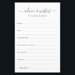 Advies en wensen<br><div class="desc">Deze eenvoudige, grijze en witte, moderne, minimale, handgeschreven scripts Advice & Wwish sheets zijn perfect om vrijgezellenfeest, repetitief diner of bruiloft gasten te laten invullen voor het gelukkige paar. Mensen zullen graag de herinneringen krijgen - ze maken het zo makkelijk om liefhebbende woorden van advies en welwillendheid achter te laten....</div>
