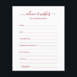 Advies en wensen<br><div class="desc">Deze eenvoudige, rode en witte, moderne, minimale, handgeschreven scriptadviezen en -wensbladen zijn perfect om vrijgezellenfeest, repetitief diner of huwelijksgasten te laten invullen voor het gelukkige paar. Mensen zullen graag de herinneringen krijgen - ze maken het zo makkelijk om liefhebbende woorden van advies en welwillendheid achter te laten. Ze zullen nog...</div>