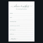 Advies en wensen<br><div class="desc">Deze eenvoudige, eucalyptusgroene en witte, moderne, minimale, handgeschreven scriptadvies en -wensbladen zijn perfect om vrijgezellenfeest, repetitief diner of trouwgasten te laten invullen voor het gelukkige paar. Mensen zullen graag de herinneringen krijgen - ze maken het zo makkelijk om liefhebbende woorden van advies en welwillendheid achter te laten. Ze zullen nog...</div>