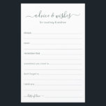 Advies en wensen<br><div class="desc">Deze eenvoudige, eucalyptusgroene en witte, moderne, minimale, handgeschreven scriptadvies en -wensbladen zijn perfect om vrijgezellenfeest, repetitief diner of trouwgasten te laten invullen voor het gelukkige paar. Mensen zullen graag de herinneringen krijgen - ze maken het zo makkelijk om liefhebbende woorden van advies en welwillendheid achter te laten. Ze zullen nog...</div>