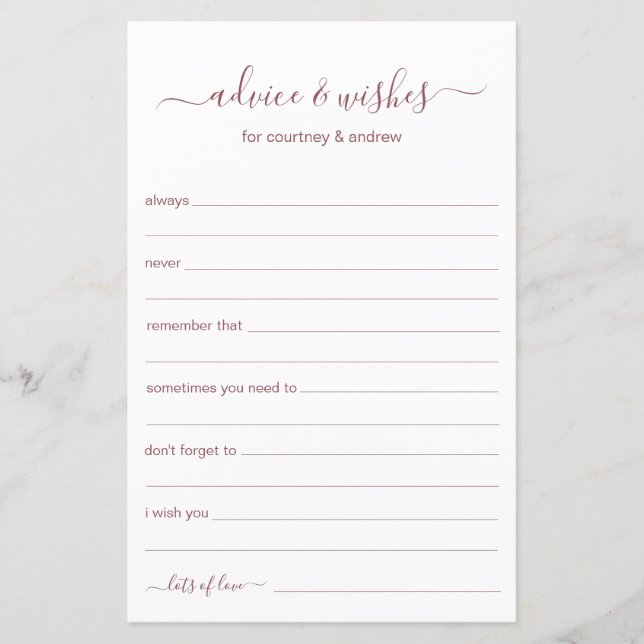 Advies en wensen (Voorkant)