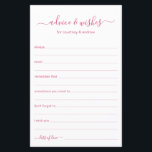Advies en wensen<br><div class="desc">Deze eenvoudige, roos roze en witte, moderne, minimale, handgeschreven scriptadvies & wensbladen zijn perfect om vrijgezellenfeest, repetitief diner of trouwgasten te laten invullen voor het gelukkige paar. Mensen zullen graag de herinneringen krijgen - ze maken het zo makkelijk om liefhebbende woorden van advies en welwillendheid achter te laten. Ze zullen...</div>