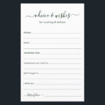 Advies en wensen<br><div class="desc">Deze eenvoudige, bosgroene en witte, moderne, minimale, handgeschreven scripts Advice & Wwish sheets zijn perfect om vrijgezellenfeest, repetitief diner of bruiloft gasten te laten invullen voor het gelukkige paar. Mensen zullen graag de herinneringen krijgen - ze maken het zo makkelijk om liefhebbende woorden van advies en welwillendheid achter te laten....</div>