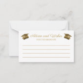 Advies en wensen Afstudeerfeest Gold Chic Notitiekaartje (Voorkant)