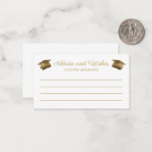 Advies en wensen Afstudeerfeest Gold Chic Notitiekaartje (Voorkant / Achterkant in situ)