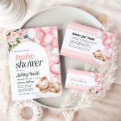 Advies en wensen Baby shower Kaart Roze Notitiekaartje