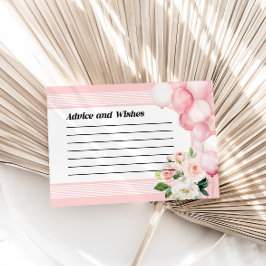 Advies en wensen Baby shower Kaart Roze Notitiekaartje