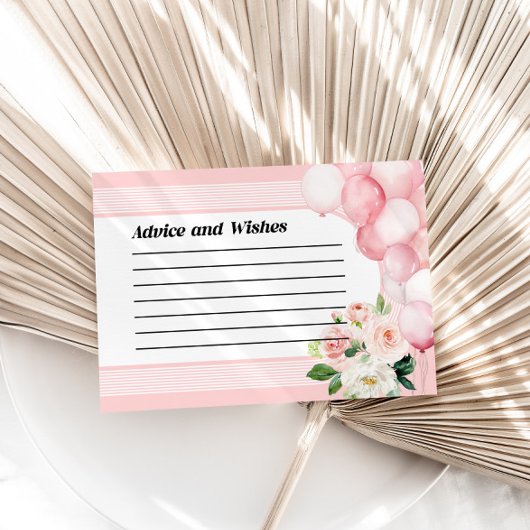 Advies en wensen Baby shower Kaart Roze Notitiekaartje