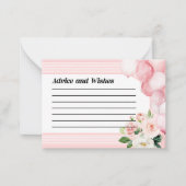 Advies en wensen Baby shower Kaart Roze Notitiekaartje (Voorkant)