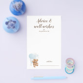 Advies en Wensen Blauwe Teddibeer Baby Shower Flyer (Enkel)