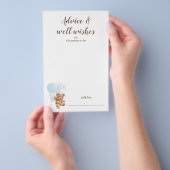 Advies en Wensen Blauwe Teddibeer Baby Shower Flyer (Hand)