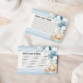 Advies en wensen Blue Baby shower Kaart Notitiekaartje
