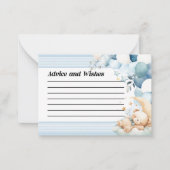 Advies en wensen Blue Baby shower Kaart Notitiekaartje (Voorkant)