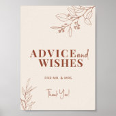 Advies En Wensen Boho Trouwbord Poster (Voorkant)