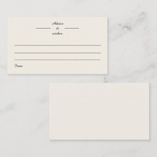 Advies en wensen bruiloft informatiekaartje (Voorkant / Achterkant)