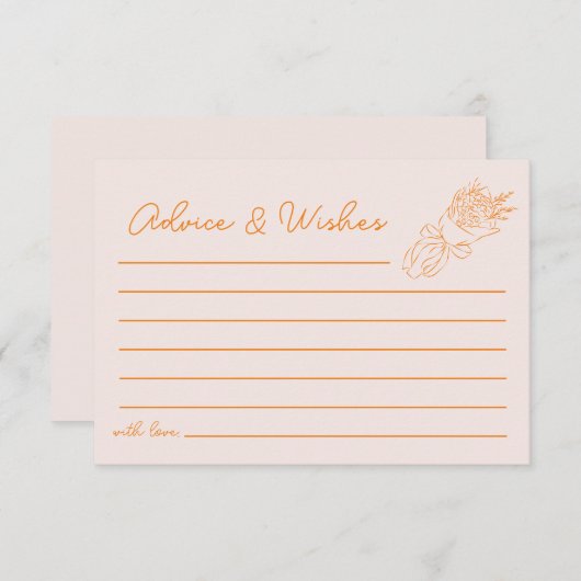 Advies en wensen buiten het Vrijgezellenfeest van Notitiekaartje (Voorkant / Achterkant)