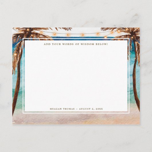 advies en wensen dat de bruid briefkaart wordt (Achterkant)