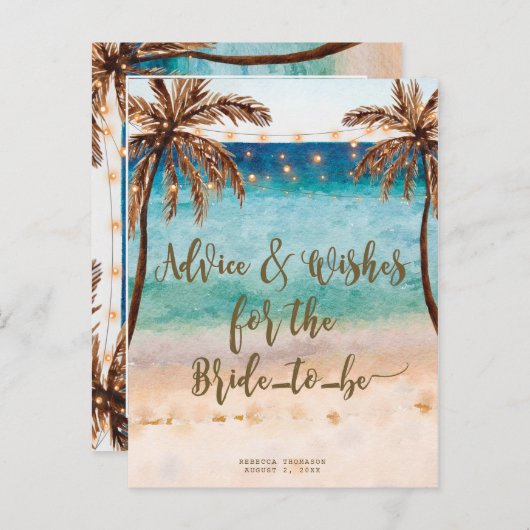 advies en wensen dat de bruid briefkaart wordt (Voorkant / Achterkant)