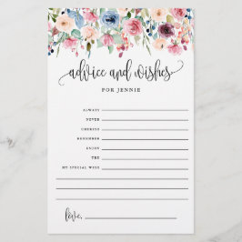 Advies en wensen, Floral Bridal Advice Paper Kaart