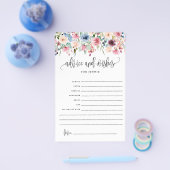 Advies en wensen, Floral Bridal Advice Paper Kaart (Enkel)