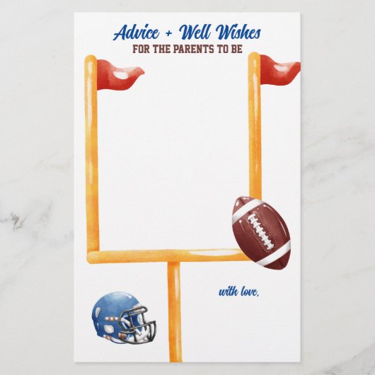 Advies en wensen Football Baby shower Game Flyer (Voorkant)
