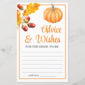 Advies en wensen Herfst Pompoen Vrijgezellenfeest  (Voorkant)