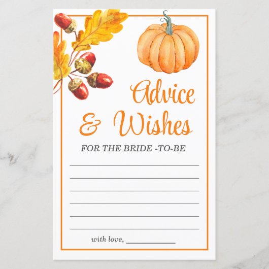 Advies en wensen Herfst Pompoen Vrijgezellenfeest  (Voorkant)