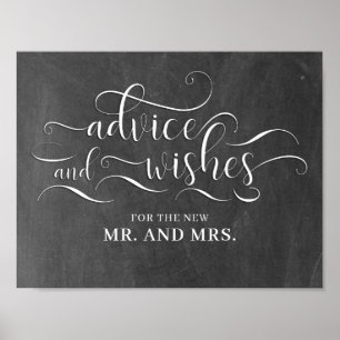 Advies en Wensen Huwelijksbord Poster