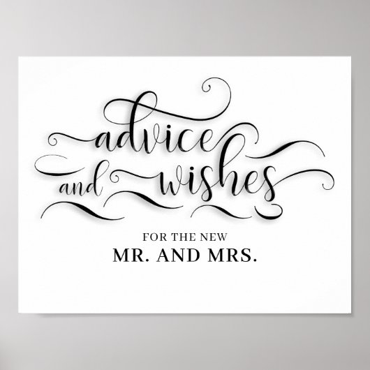 Advies en Wensen Huwelijksbord Poster (Voorkant)