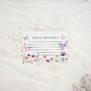 Advies en wensen Kaart Butterfly Floral Notitiekaartje