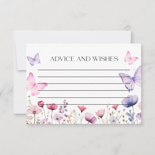 Advies en wensen Kaart Butterfly Floral Notitiekaartje (Voorkant)