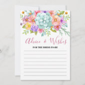 Advies en wensen Kleurrijke Bloemen Bruids Game Ka Kaart (Voorkant)