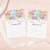 Advies en wensen Kleurrijke Bloemen Bruids Game Ka Kaart