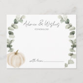 Advies en wensen Little Pumpkin Baby shower Informatiekaartje (Voorkant)