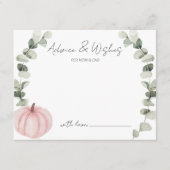 Advies en wensen Little Pumpkin Baby shower Informatiekaartje (Voorkant)