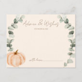 Advies en wensen Little Pumpkin Baby shower Informatiekaartje (Voorkant)