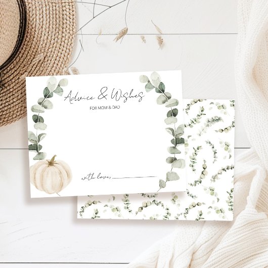 Advies en wensen Little Pumpkin Baby shower Informatiekaartje