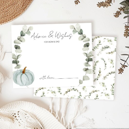 Advies en wensen Little Pumpkin Baby shower Informatiekaartje