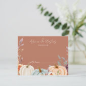 Advies en wensen Little Pumpkin Baby shower Informatiekaartje (Staand voorkant)