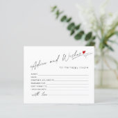 Advies en wensen minimalistisch script bruidsfeest (Staand voorkant)