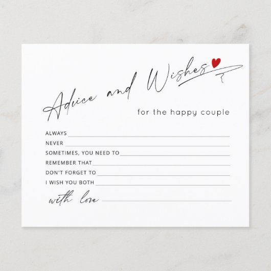 Advies en wensen minimalistisch script bruidsfeest (Voorkant)